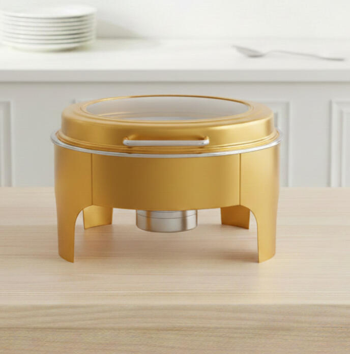 Gold round chafing dish rental Newnan Hiram GA